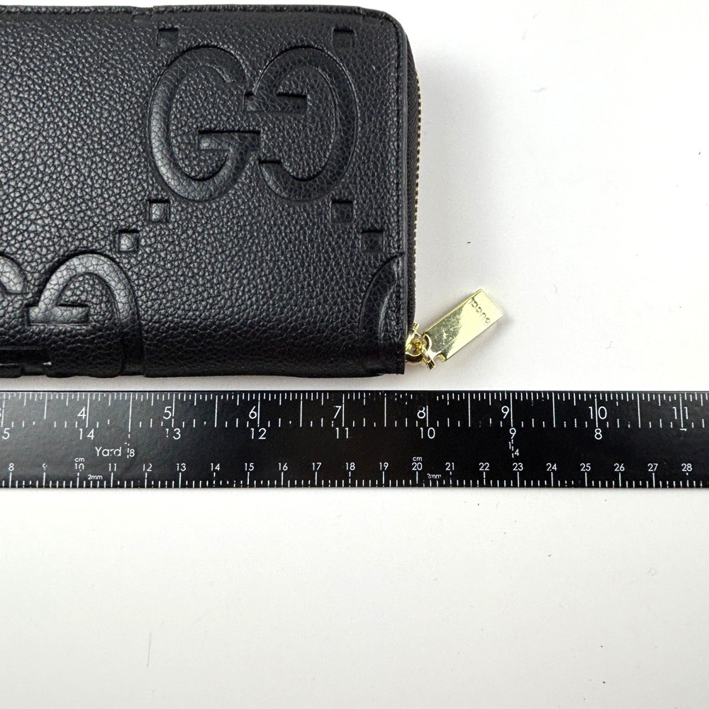 Gucci Zip Around Wallet Unisex OS Black GG Embossed Leather - Picture 7 of 11